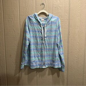 Striped Blue and Green Hoodie size XXL